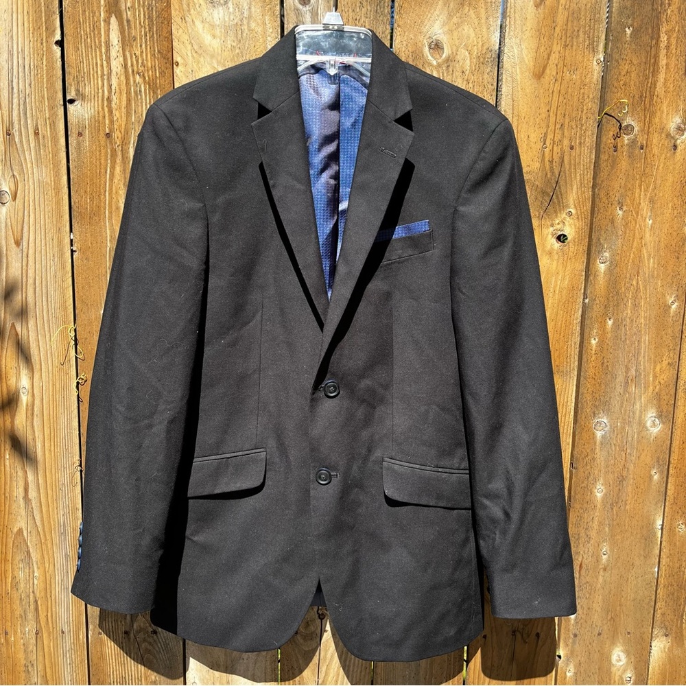 Billy London Elegant Black Men's Blazer with Blue Lining